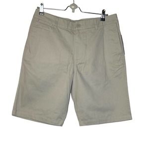 John Bartlett Consensus Men’s Khaki Cotton Flat Front Shorts sz 32 NWT